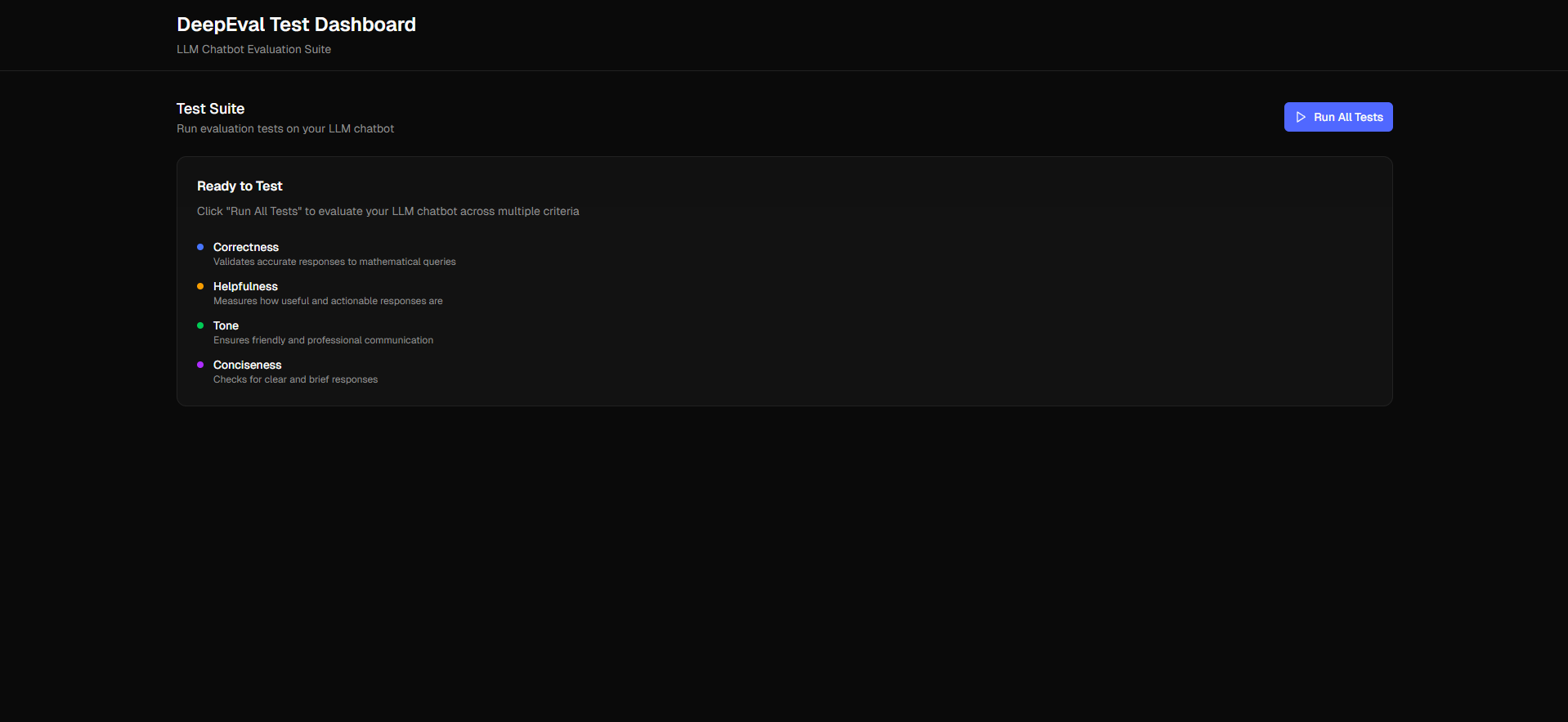 DeepEval Project Dashboard